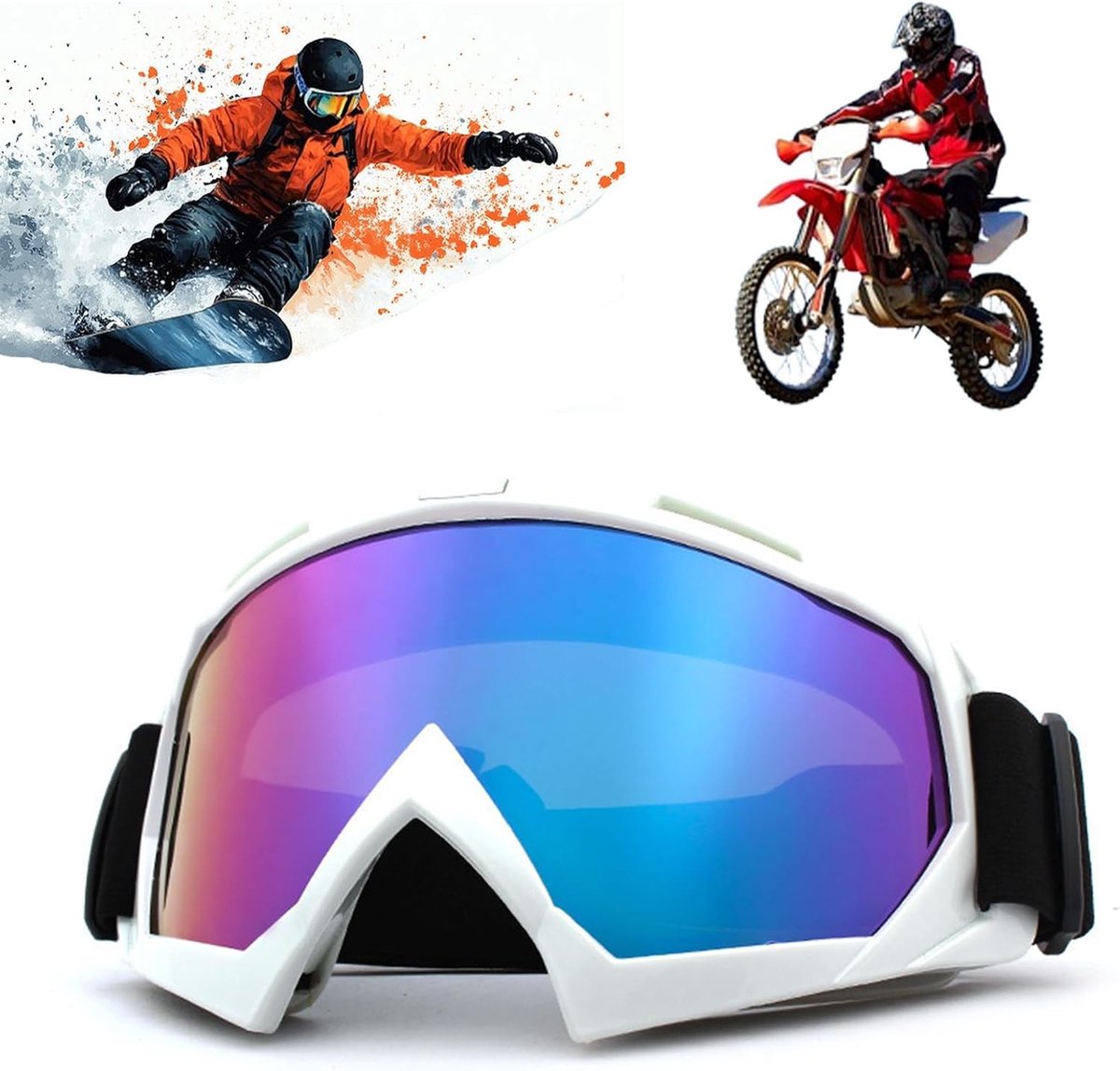 Hoogwaardige Spiegelsportbril voor Motocross, Skiën en Offroad Activiteiten - Ideaal voor Racen en Mountainbiken