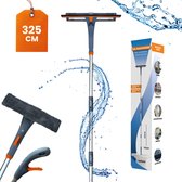 Yerkoo 4-in-1 Raamwisser met Telescoopsteel 325 cm - Ramenwasser Incl. Spons en Sproeier - Raamtrekker Voor Hoge Ramen zonder Strepen - Glazenwasserset Professioneel - Ramen Wassen
