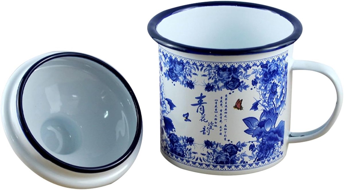 Emaille mok 500 ml oude stijl theekop veilig materiaal voor picknicks thuis kantoor