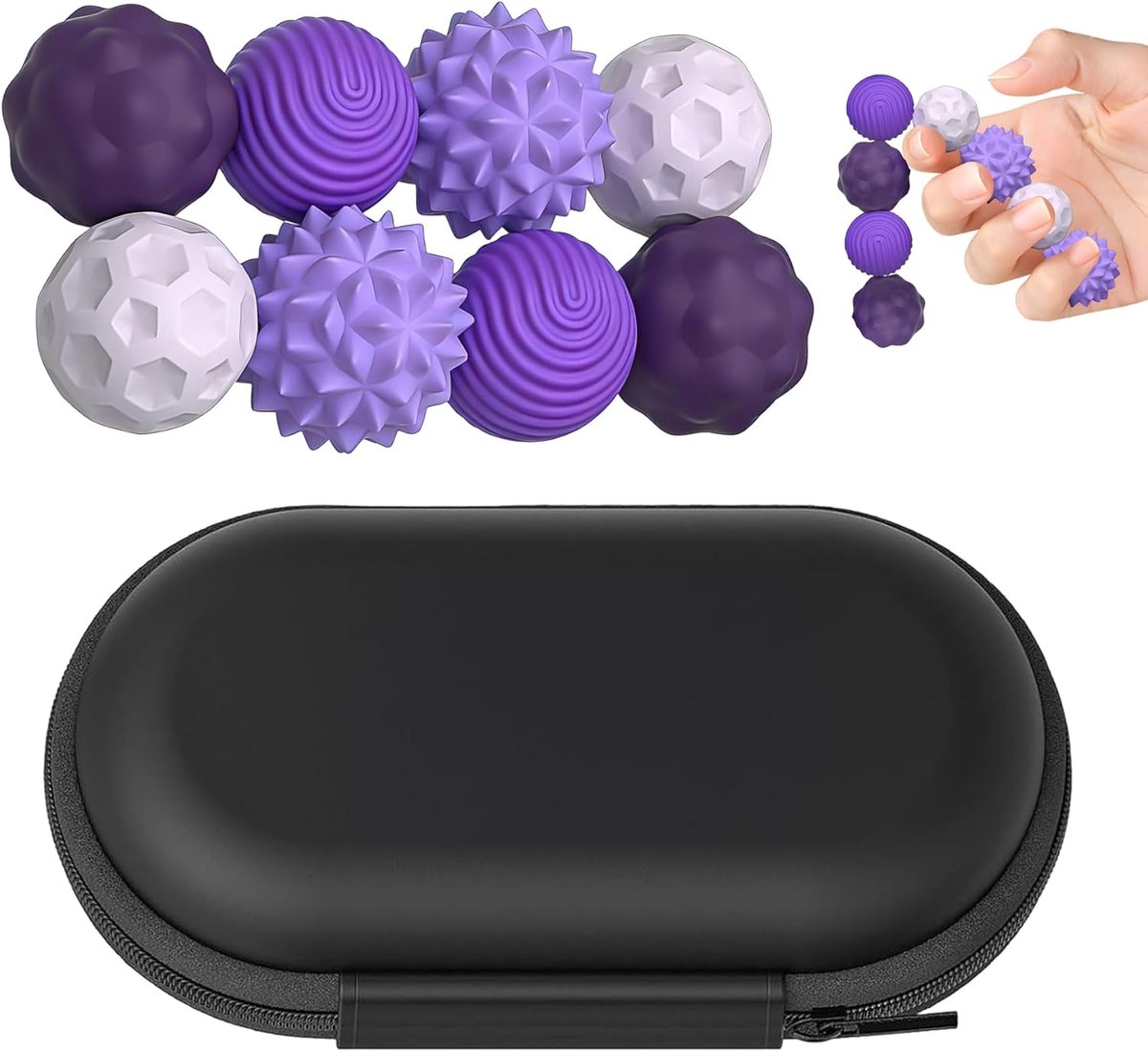 Speelgoed tegen stress, anti-stress, silicone, geschikt voor ADHD, autisme, obsessieve stoornissen, 8 stuks