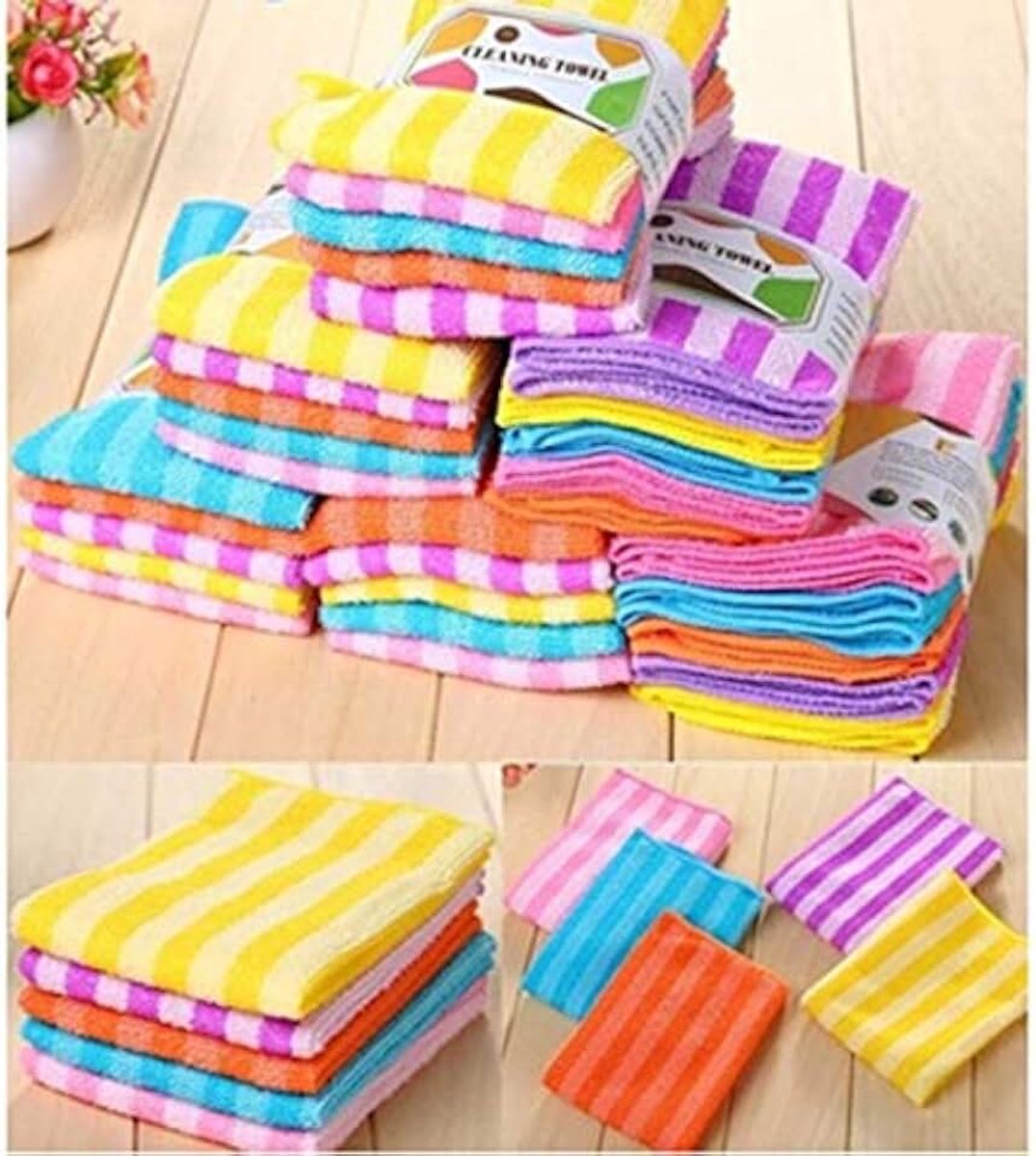 5 Stks/Pak Kleurrijke Microfiber Anti Vet Vaatdoek Fibre Wassen Handdoek Keuken Schoonmaken Poetslappen