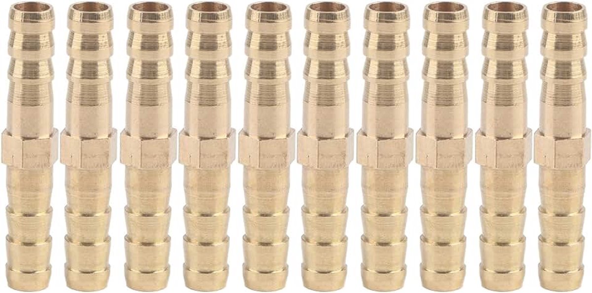 Slangverbinder 6mm messing slangverbinder Rechte 2-weg pijpverbinder koppeling met prikkeldraad