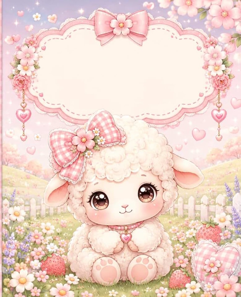 Sheep Notebook: Kawaii Farm Animal Composition Book for Girls, Kids, Teens, School Notes, Journaling, Doodling, and Creative Writing