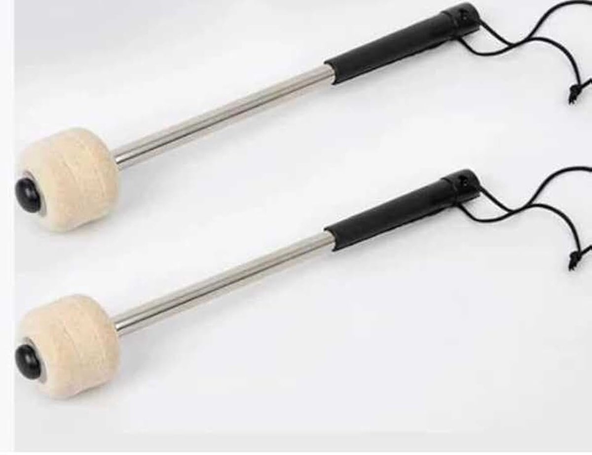 Drum Hamers En 1 Stks Grote Drum Riem, Roestvrij Staal Staaf Wol Voelde Hoofd, Muziekinstrument Prestaties Accessoires, Geschikt Voor Band Optredens, Muziekliefhebbers.