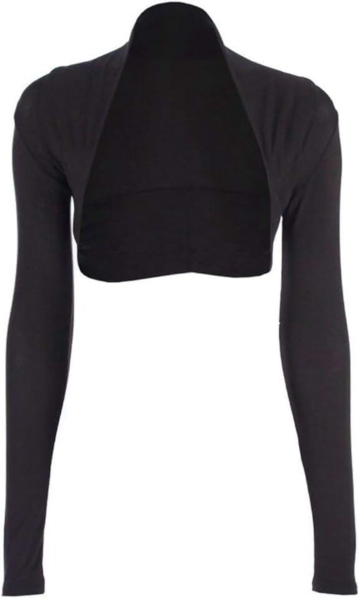 Krautwear Bolero voor dames, lange mouwen, viscose, stola, bolerojack, voor bruiloft, feestelijk, effen, zwart, grijs, roze, marineblauw