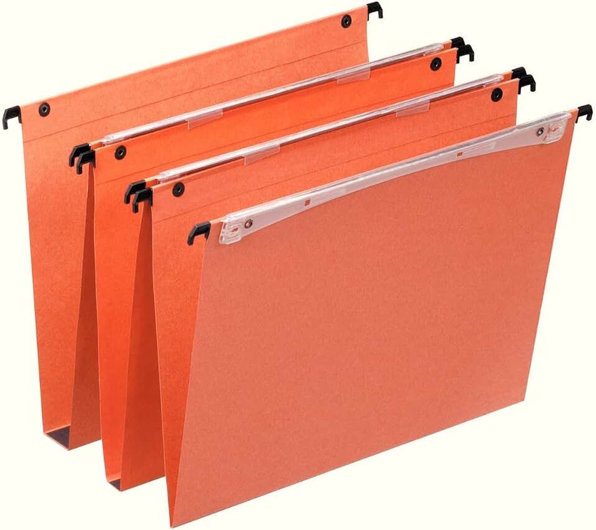 Dubbele verticale ophangvijlen, A4, 30 mm capaciteit, pak van 25 aansluitbare bestanden, Inclusief tabbladen, oranje, Orgarex-assortiment, 21633