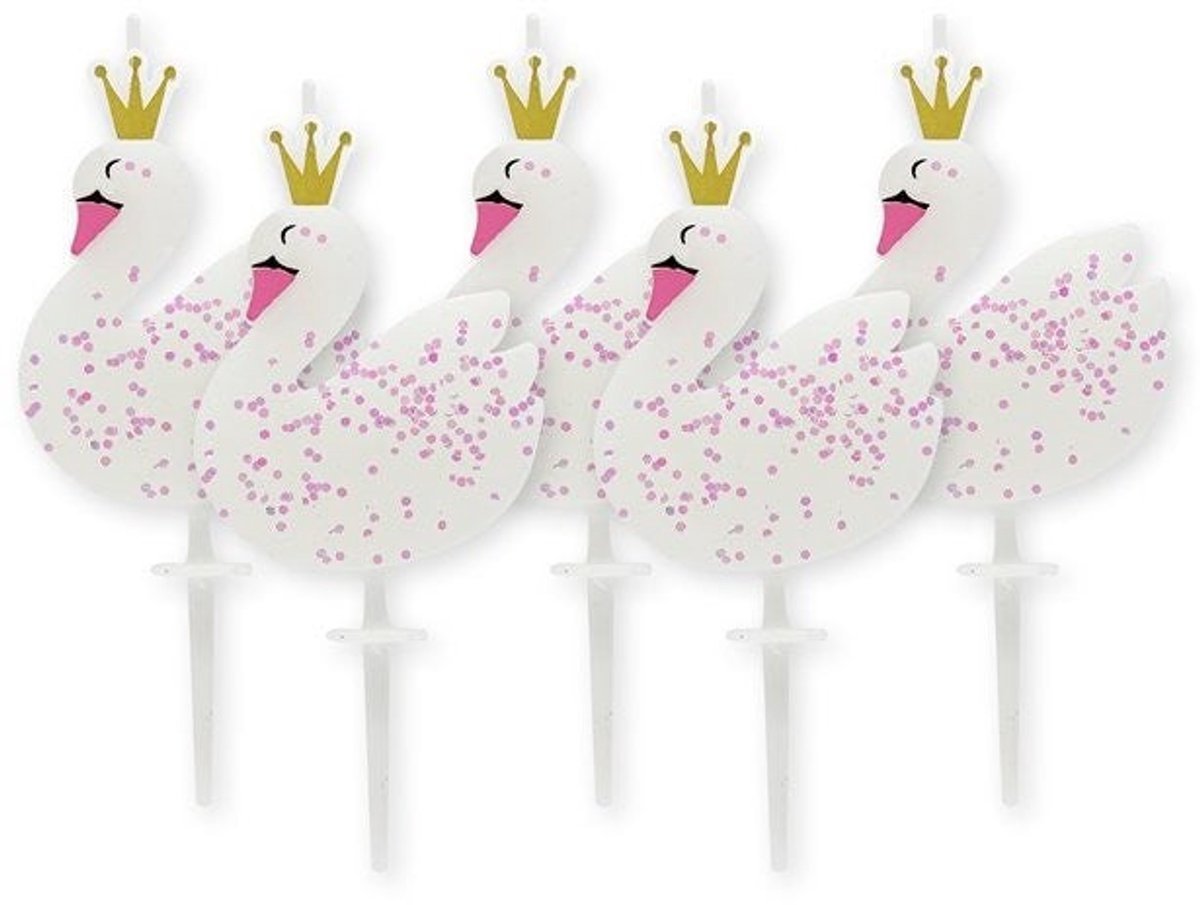 5 Royal Swan cakekaarsen 6.7cm