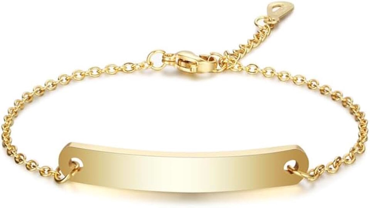 Armband Naamplaat Goudkleurig