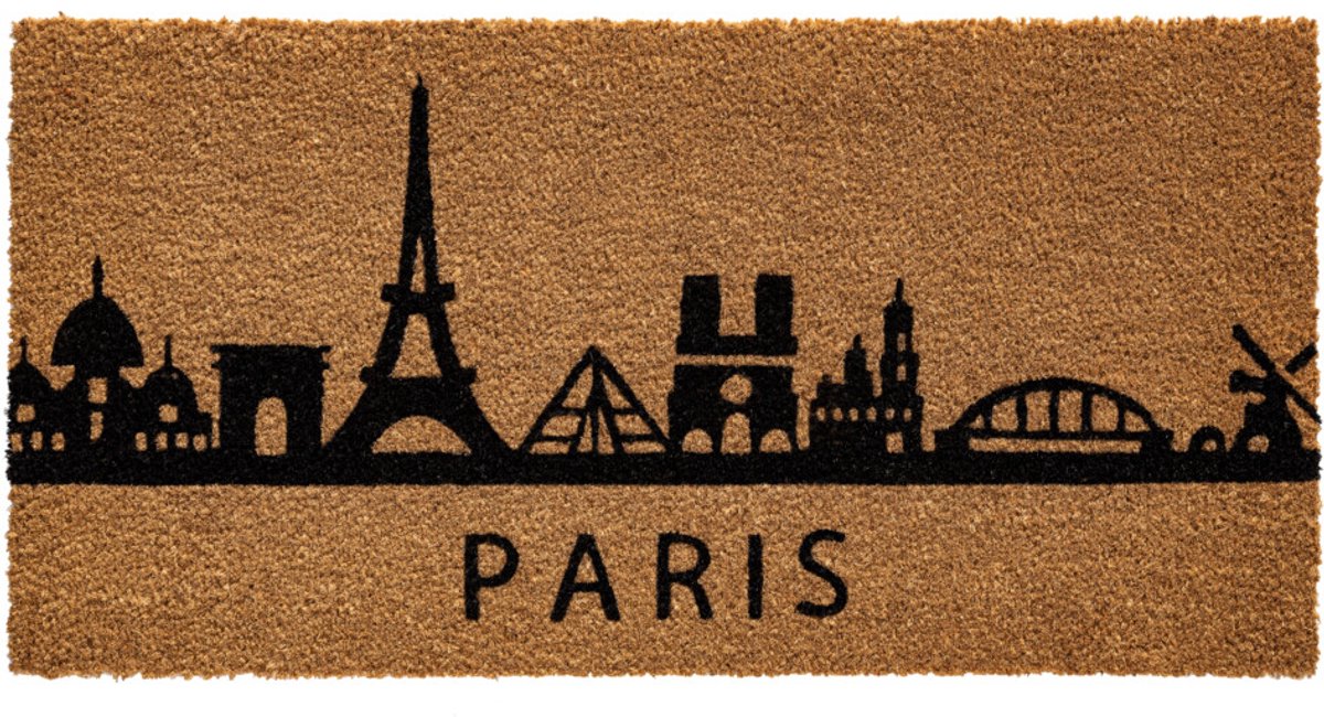 Kokosmat Paris 40 x 80 cm - Kokosmat - Deurmat Binnen - Kokos Deurmat - Geïmplanteerd - Vinyl Onderzijde