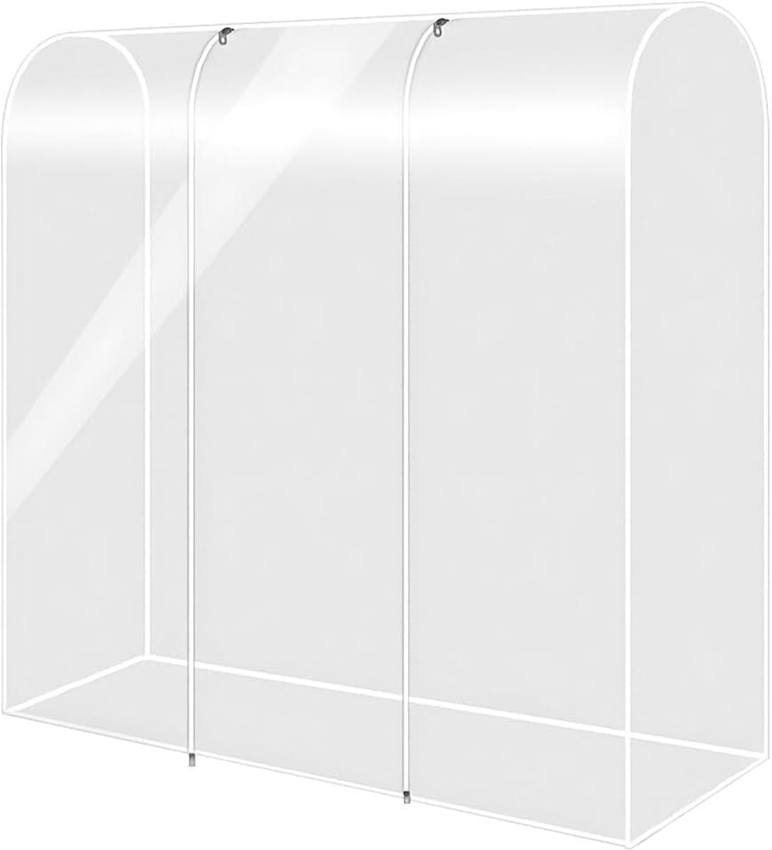 Beschermhoes voor kleding, afdekking voor kledingstandaard van PEVA, transparant, stofdicht, stofdicht (150 × 50 × 150 cm)