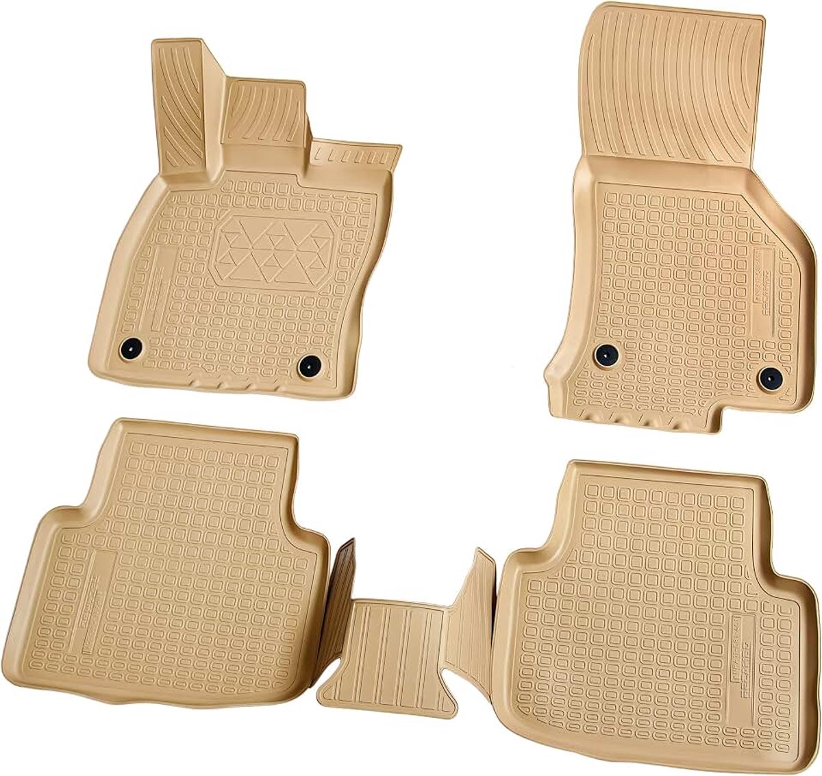 3D rubberen vloermatten compatibel met VW Golf Sportsvan | BJ > | rubberen automatten | precies passend | met rand | beige