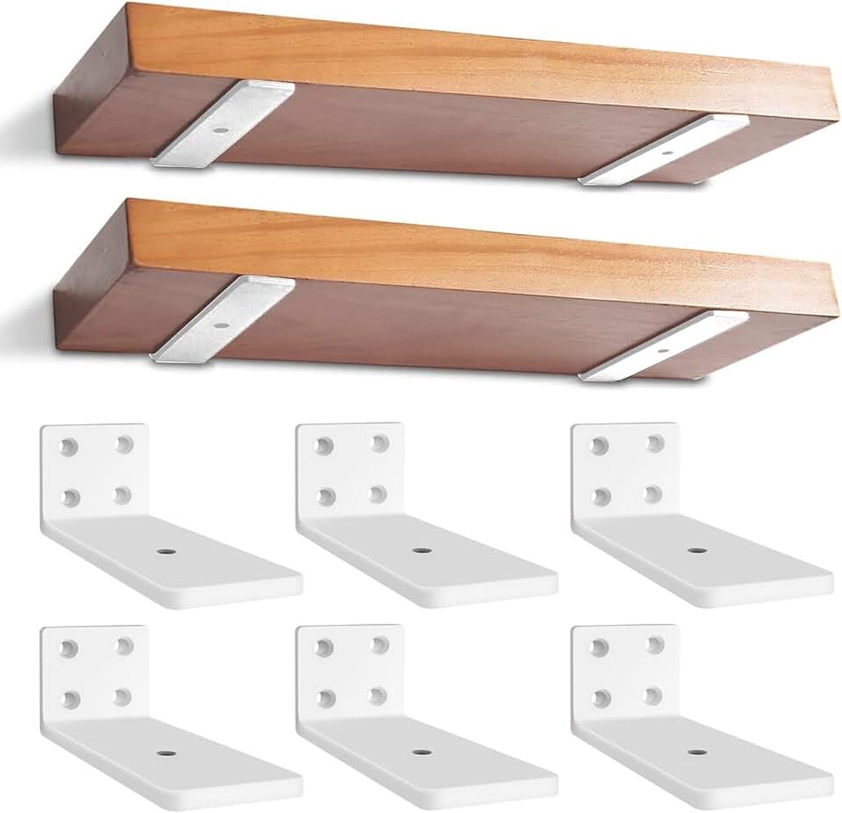 Duty plankbeugel 10 cm, 6 stuks Zwevende Plankdragers 90 Graden Schapsteune, voor Wandmontage Boekenplankbeugel Wandplank Ondersteuning Metaal Plankhouders | Wit