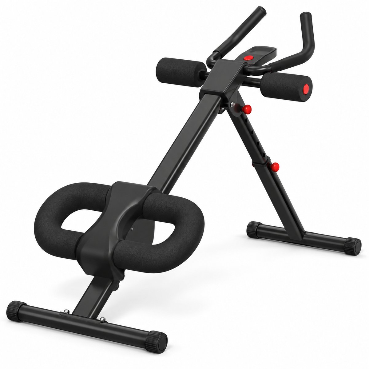 VILIMA - AB trainer - Buikspieren trainer - Fitnessapparaat buikspieren - Hometrainer - Verstelbaar - Zwart - 114x50,5x126,5cm