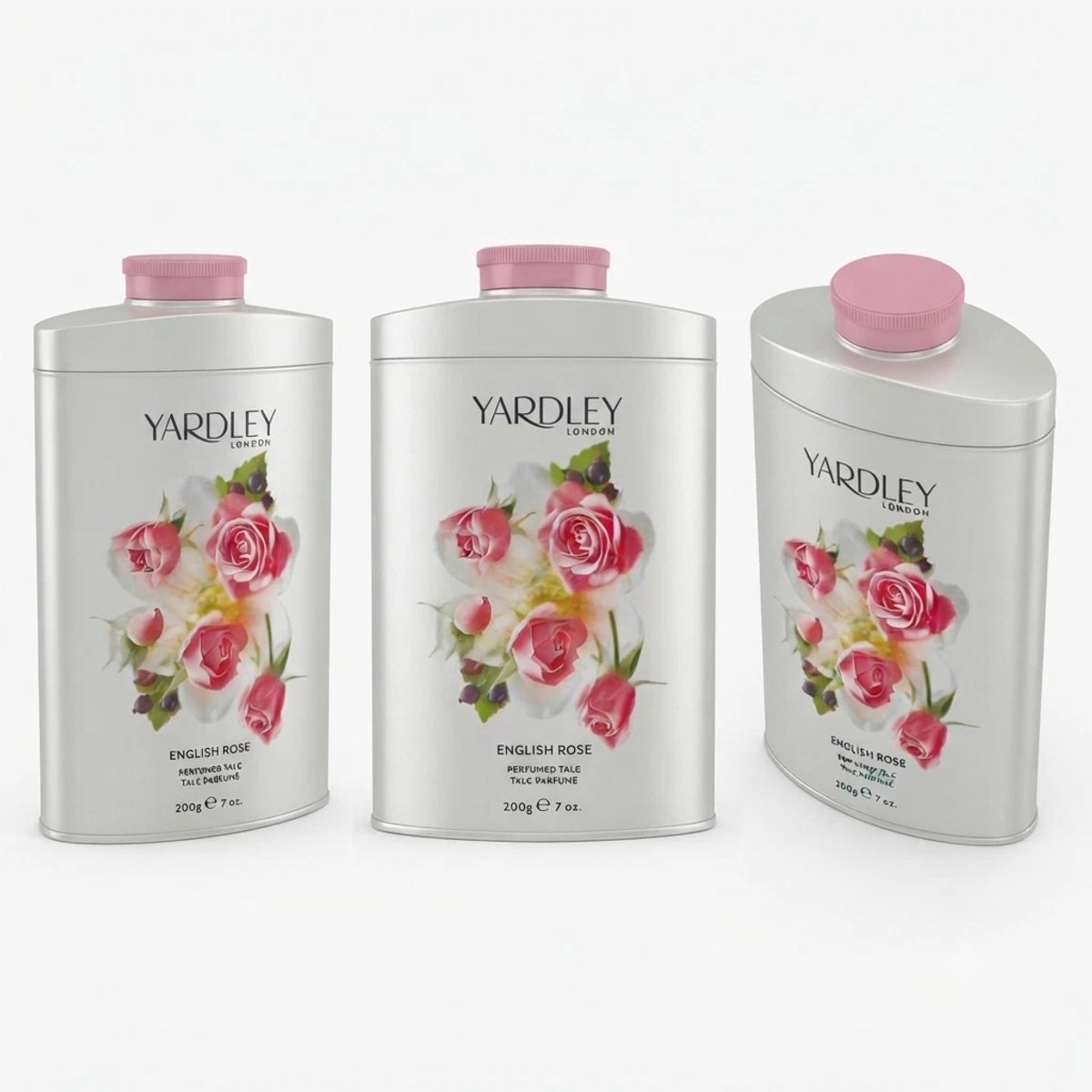 Yardley London English Rose Parfumed Talkpoeder 200 g - Jumbo-formaat Luxe Lichaamspoeder - Bloemige Geur - Zacht, Fris en Verzorgend voor de Huid - 1 Stuks Met Kajal Sticker
