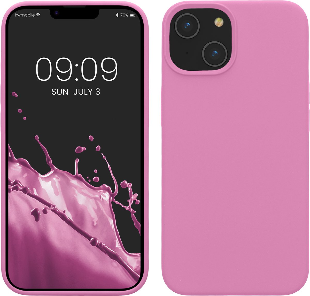 kwmobile telefoonhoesje geschikt voor Apple iPhone 14 - Hoesje met siliconen coating - Smartphone case in Roze lavendel