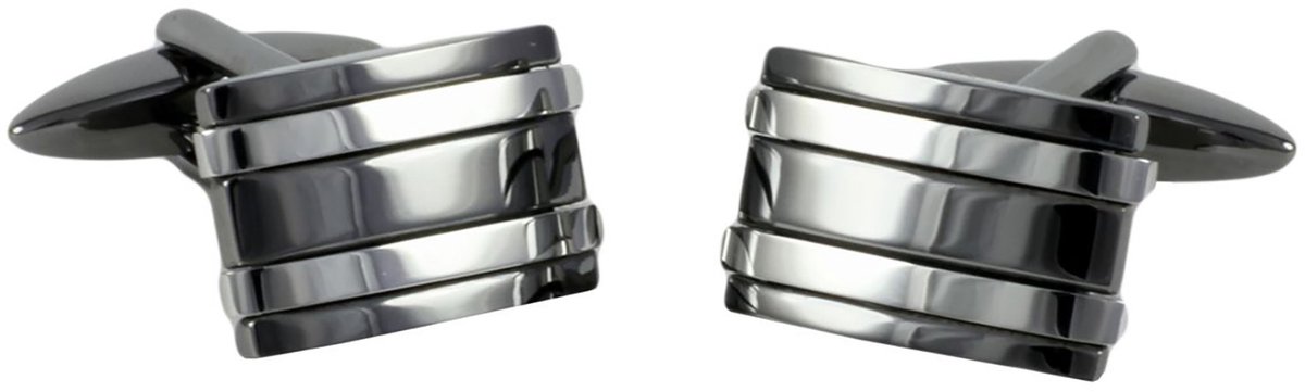 LINDENMANN heren manchetknopen gunmetal - donkergrijs