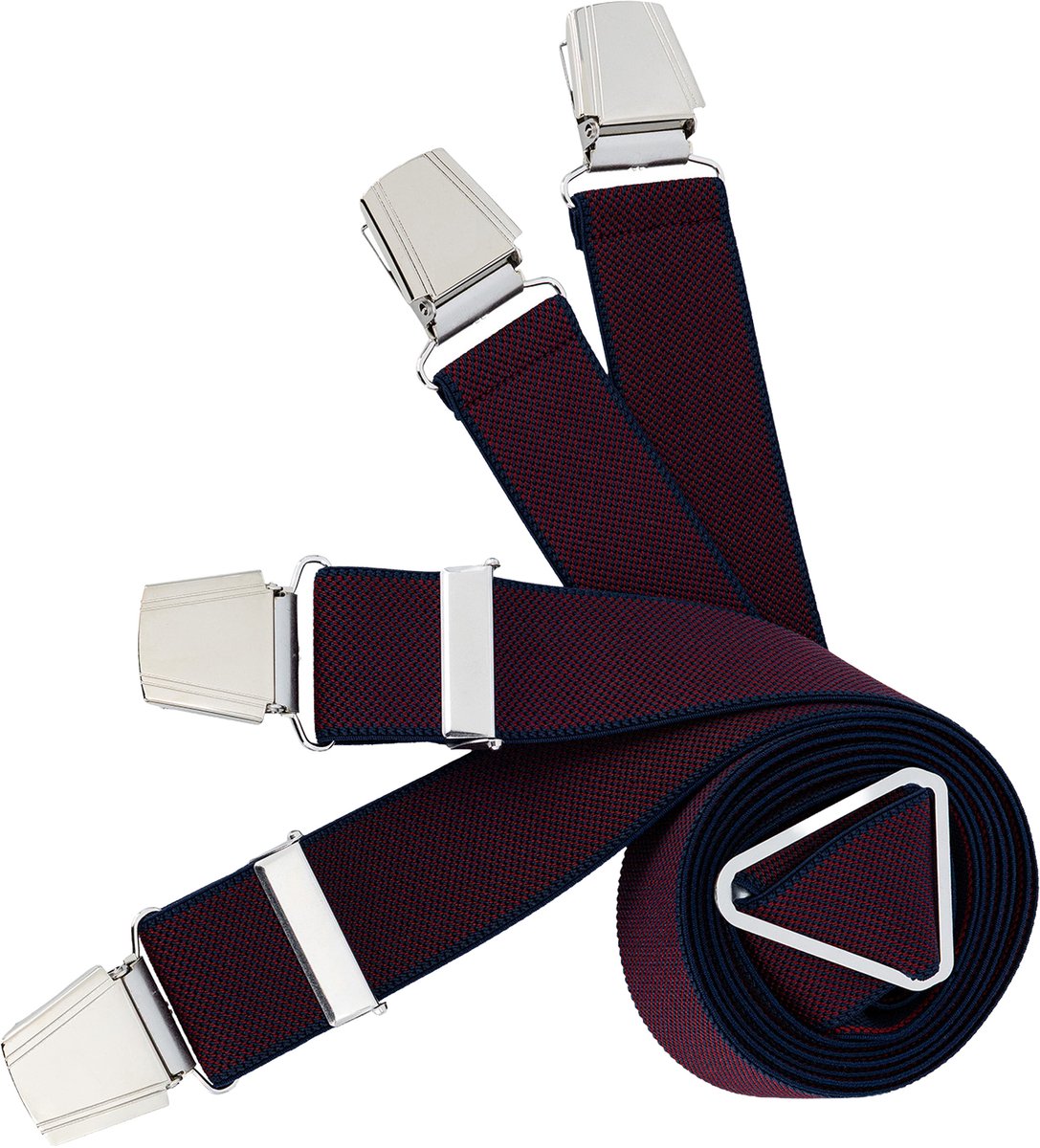 LINDENMANN heren bretels met extra sterke clips X-vorm - rood