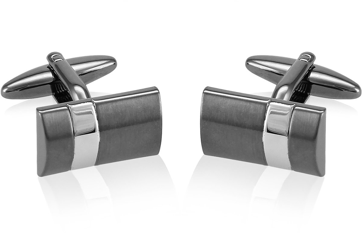 LINDENMANN heren manchetknopen gunmetal - donkergrijs