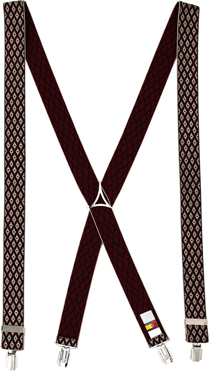 LINDENMANN heren bretels X-vorm - rood dessin