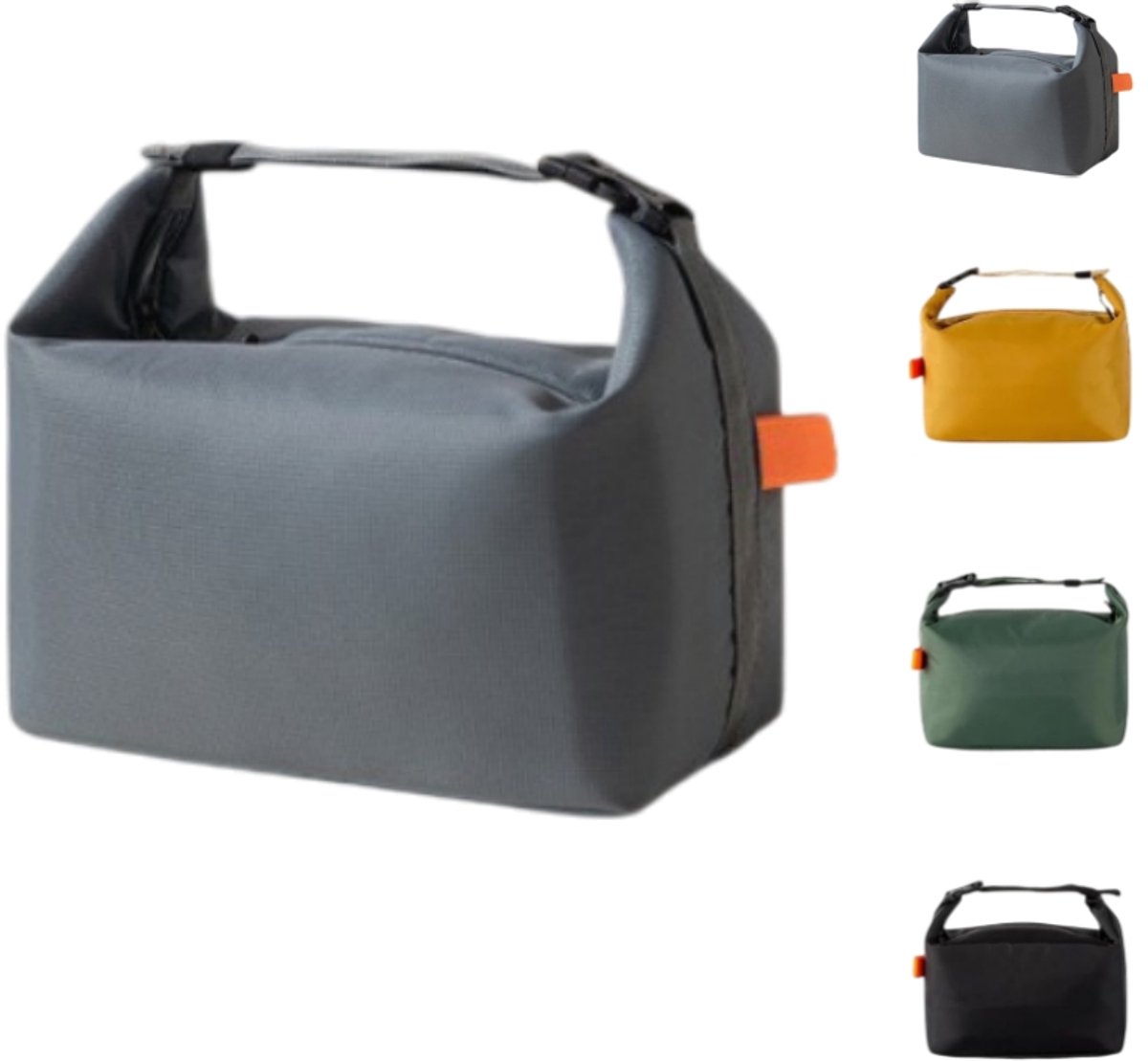 Lunchtas - Handtas voor lunch - Geïsoleerde lunchtas - Picknicktas - Geschikt voor volwassenen en kinderen - Geschikt voor werk, school en picknicks - Grijs - 25*16*22 cm