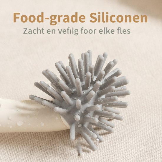 Flessenborstel Baby - Babyflessen Reinigingsset - 3D Ontwerp Voor Diepe Reiniging - Flexibele Siliconen Borstels - BPA Vrij En Hittebestendig - 6 Delige Set Met Etui - Voor Flessen Speenen En Rietjes — afbeelding 5
