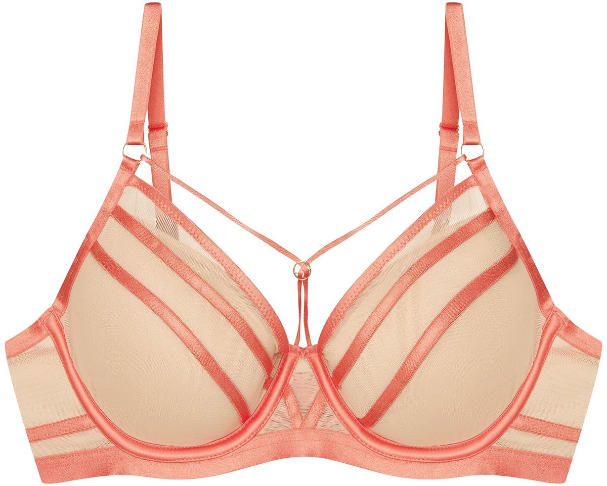 ESOTIQ Blanca - Push-upbeha - Nude - Koraalkleurige details Nude;Koraal