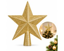 Gouden Kerstboompiek Ster - 20 cm - Glitter Kerstboomtopper - Kerstboom Ster Decoratie