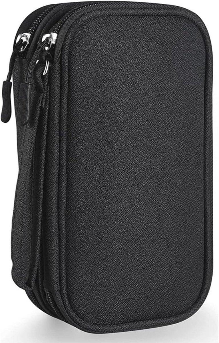 Kabelorganizer voor elektronica-tas - waterdichte, multifunctionele en draagbare tas voor USB-oplaadkabels, adapters en geheugenkaarten (zwart)