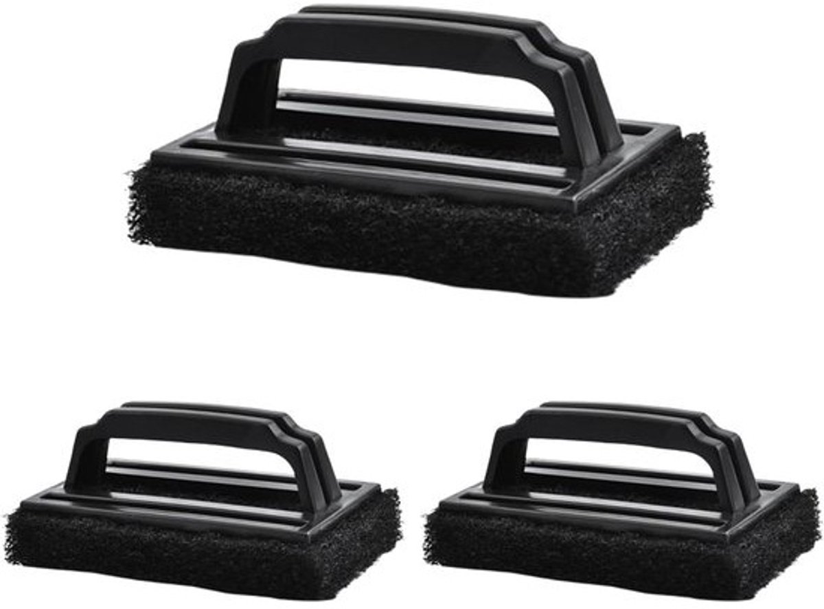 Grill Borstel Set - Barbecue Reiniger - Grill Schoonmaken - Comfortabele Handgreep - 3 Stuks - Zwart