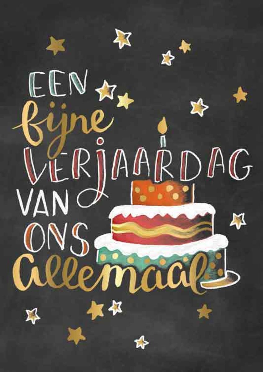 Luxe Wenskaart Verjaardag - Wenskaarten - Verjaardagskaart - Jarig - Happy Birthday - Geburtstag - Anniversary - Serie Sketch'd - Artige - Kaart - 1 Stuks - In Folie - Gratis Verzonden - Hoge Afnamekortingen - 12x17cm