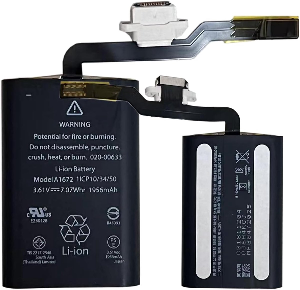 batterij A1672 compatibel met Apple Magic Mouse 2, A1657 020-00633, 020-00634 draadloze muis (draadloze muis)