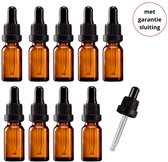 Pipetflesjes 10ml - 10 stuks Glazen Flesjes met Pipet - 10x Pipetflesjes met Garantiesluiting