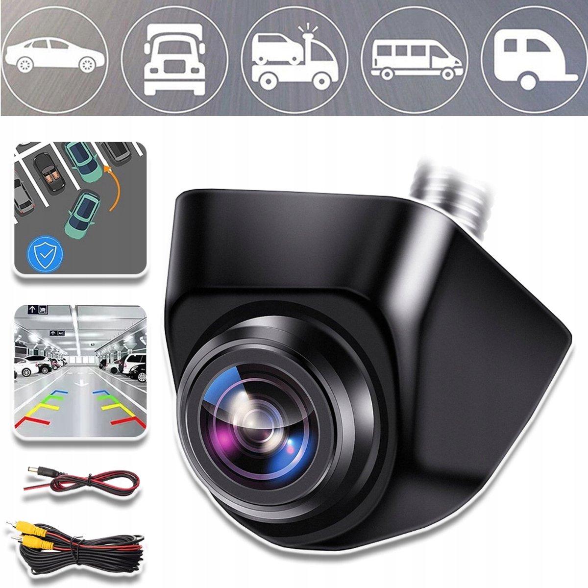 Draaibare 1080P Achteruitrijcamera Met 170° Groothoeklens En Nachtzicht - IP69 Waterdicht, CVBS/AHD Schakelbaar, Inclusief Hulplijnen - Voor Auto's En Bedrijfswagens