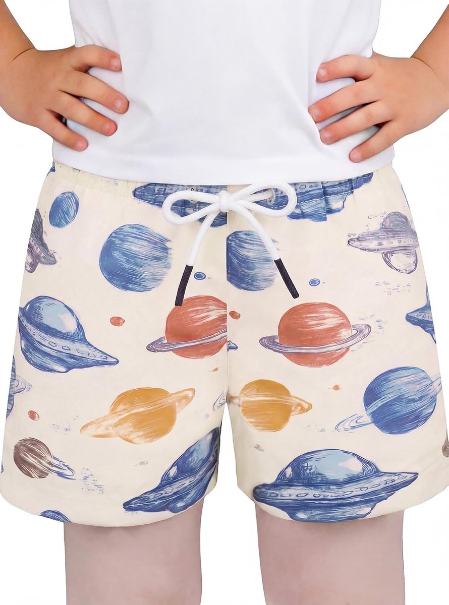 Zwembroek Snel-drogend met Rekbare Compressie Voering, Strandshorts voor Peuter, Maat 2 jaar tot 6 7 8 10 12 14 16