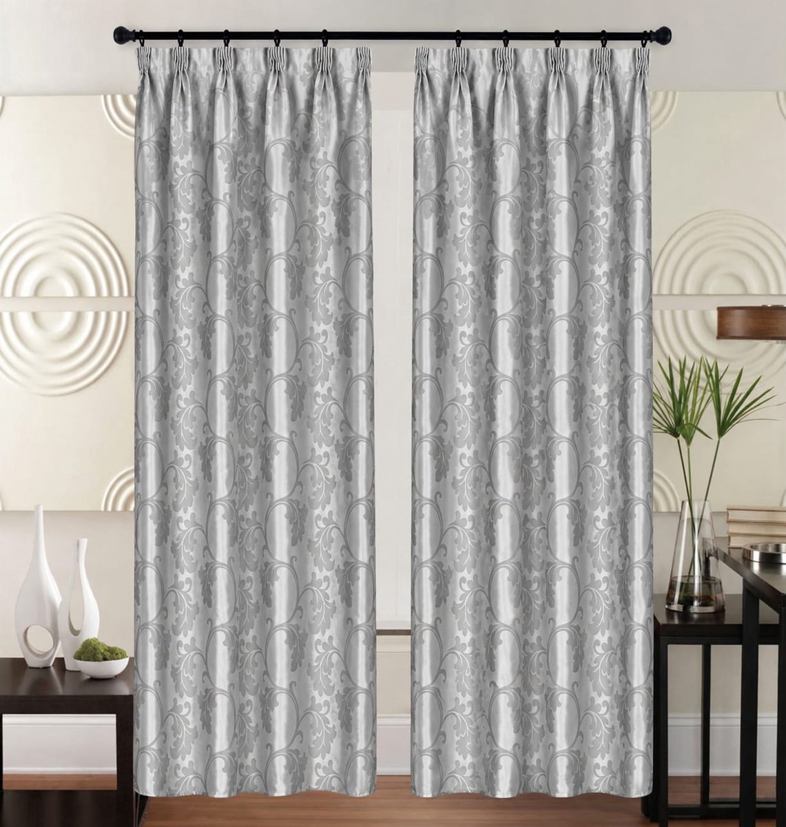 Kant En Klaar Gordijn - Met Plooiband - 140x240 cm - Zilver Grijs