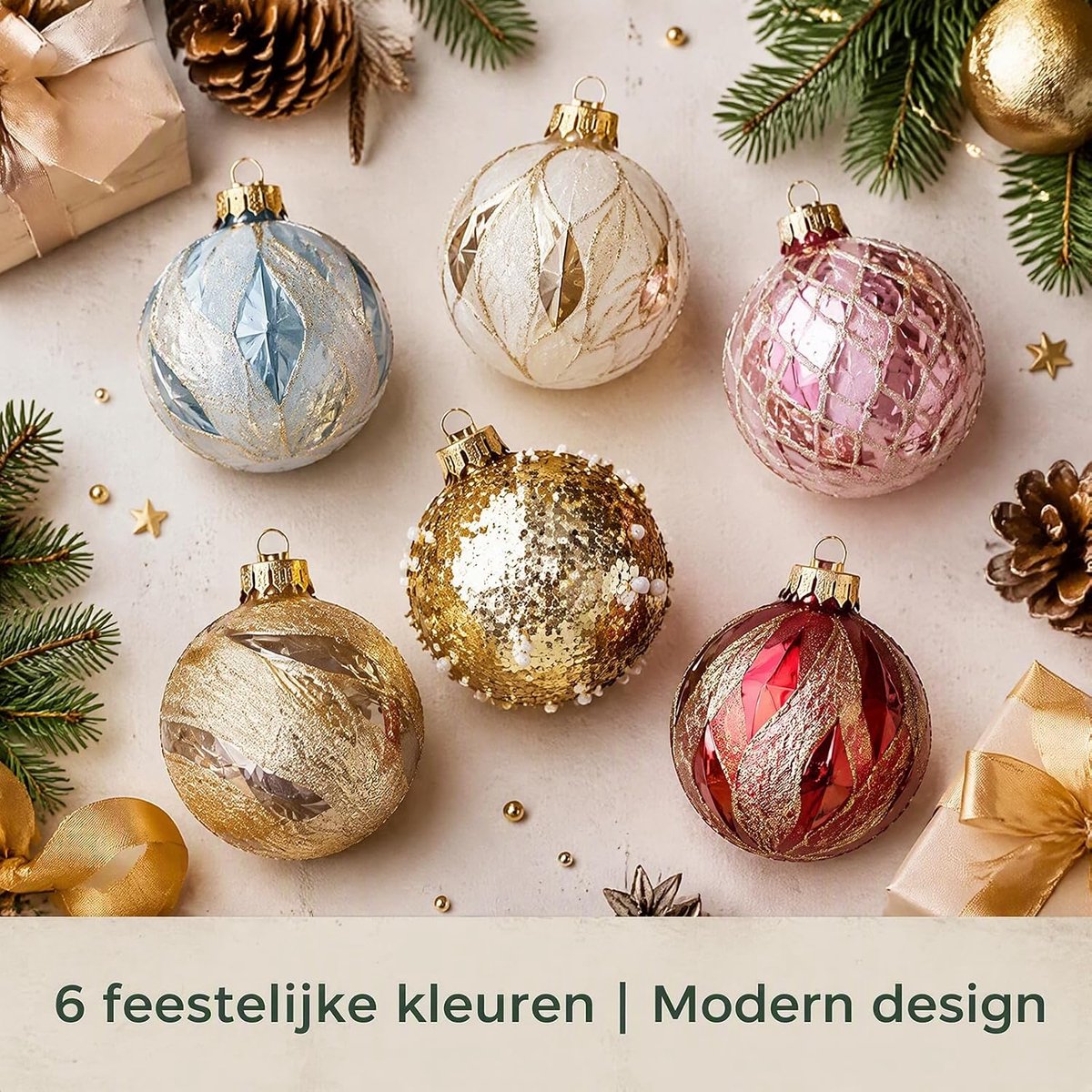 KZQ 16 Goudkleurige Kerstballen 6 Cm – Set Voor Kerstboomdecoratie