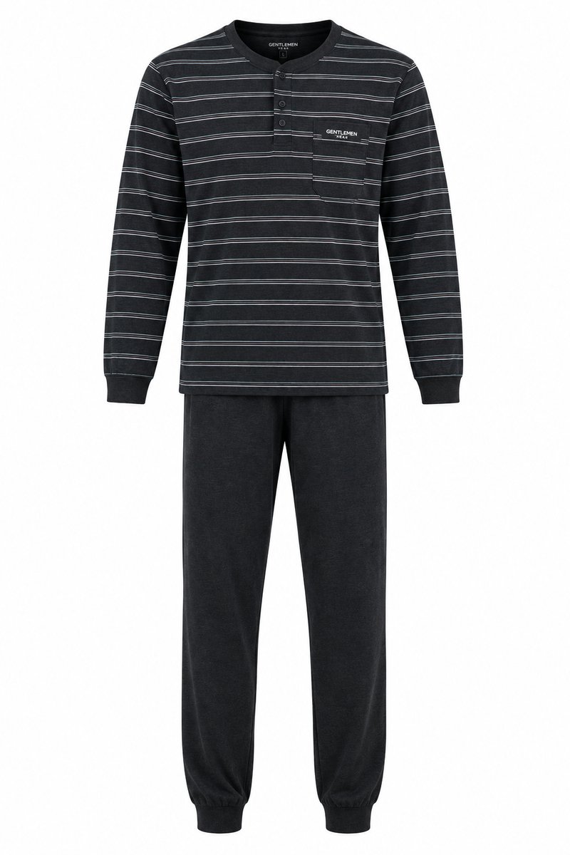 Gentlemen - heren pyjama 411141 - all season pyjamaset - grijs - maat M
