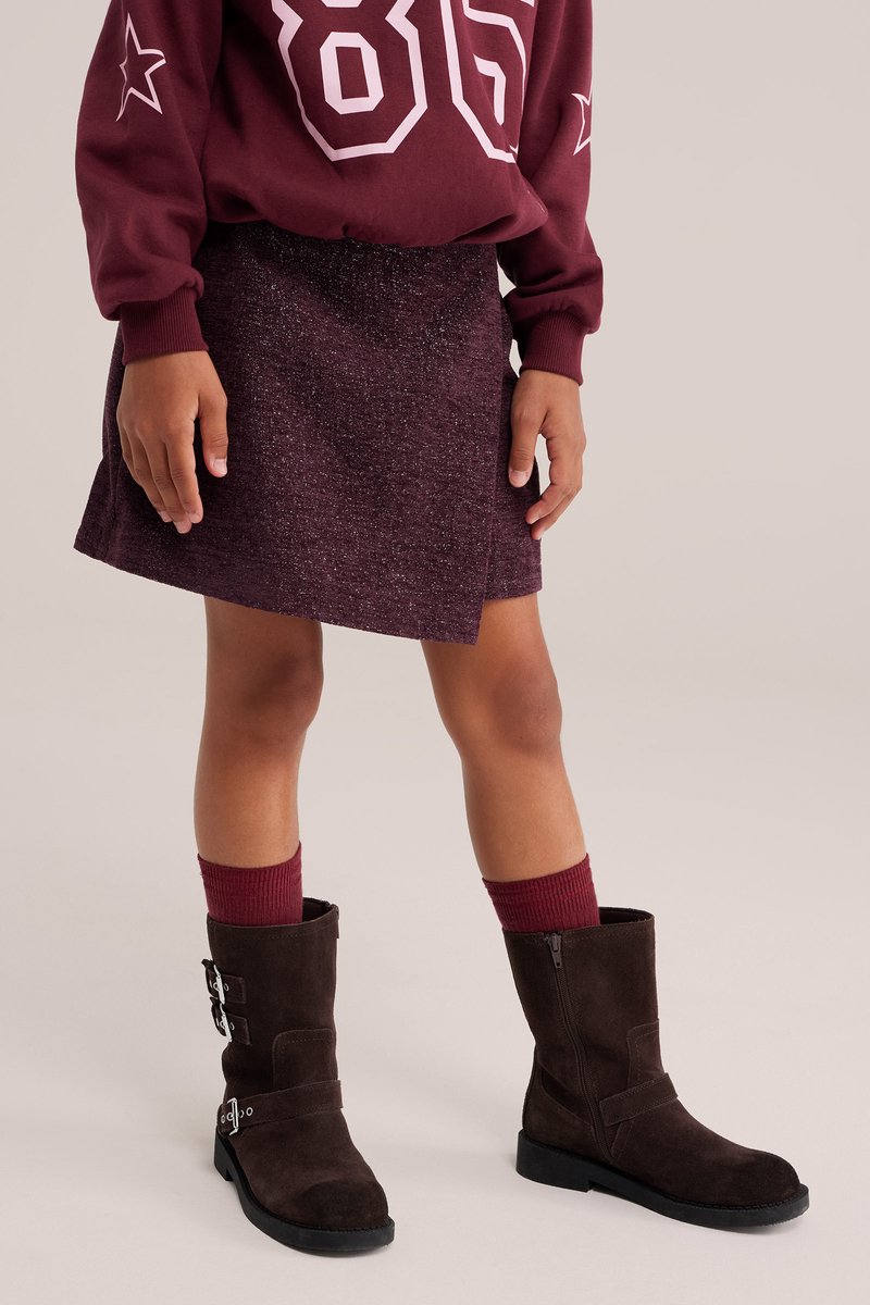 WE Fashion Meisjes rok met overslag en glittergaren