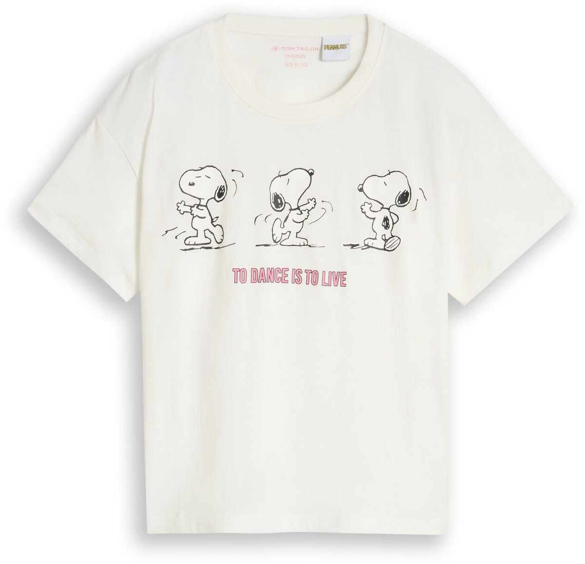 Tom Tailor - Oversized T-shirt met Snoopy-print - Maat 128 - Whisper White