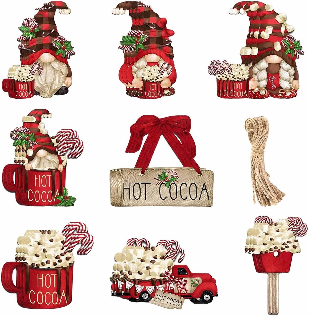 24 Stuks - kerst versieringen - kerst versieringen deur - kerst versieringen voor kerstboom - kerst versiering - voor Kerst en Halloween Perfect voor Feestelijke - Feest Kerst Ornament
