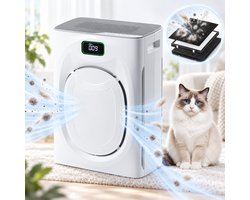 Lapamax Luchtreiniger met HEPAfilter H13 voor Huisdieren-Huisdiermodus-CADR 295 m³/u - Grote Luchtinlaat&Dubbelzijdige Filtratie -3-Laags Filtersysteem,Koolstoffilter & Wasbaar Voorfilter -25 dB Slaapstand-voor Woonkamer en Slaapkamer