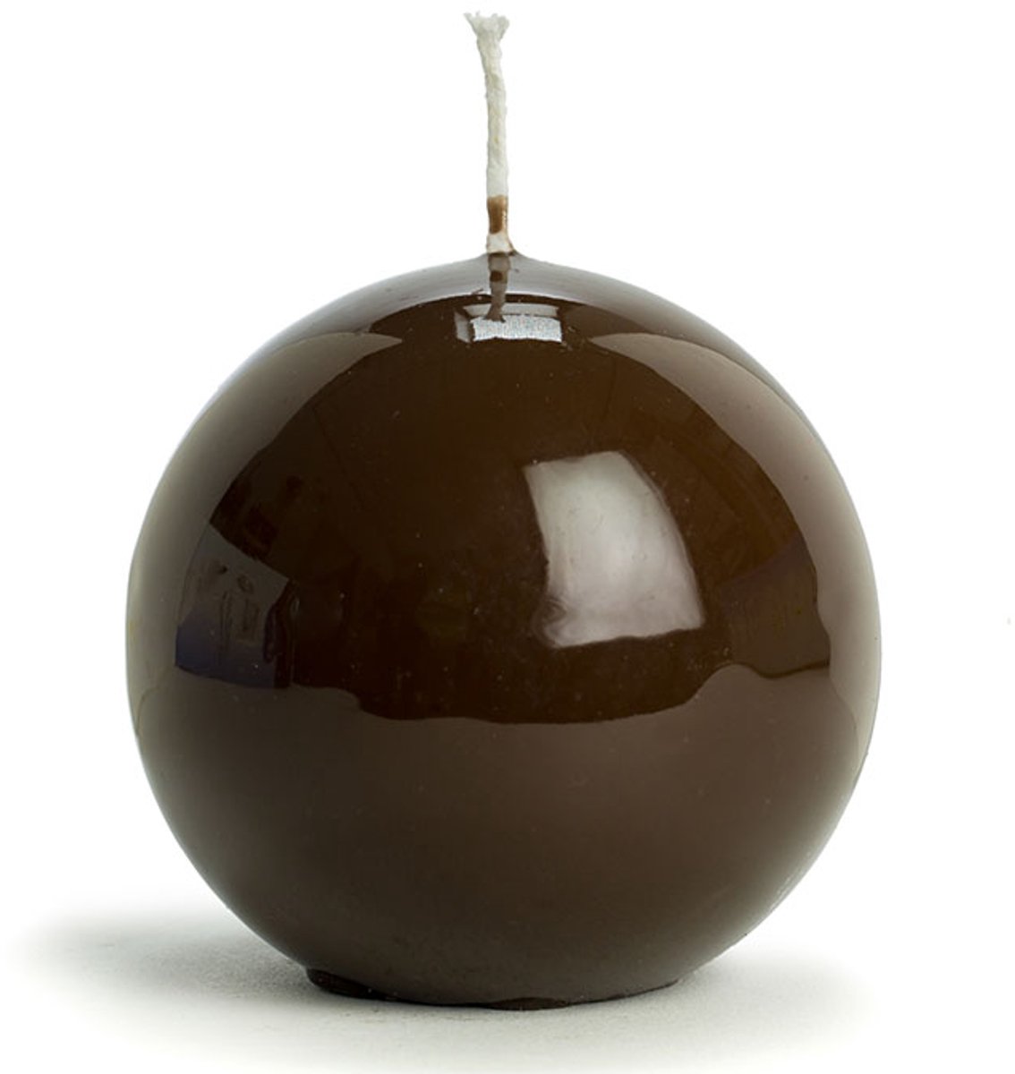 Rustik Lys Hoogglans Bolkaars - 8 cm - Espresso