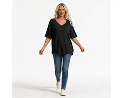 Imily Bela Dames T-shirt met V-hals en Halflange Mouwen