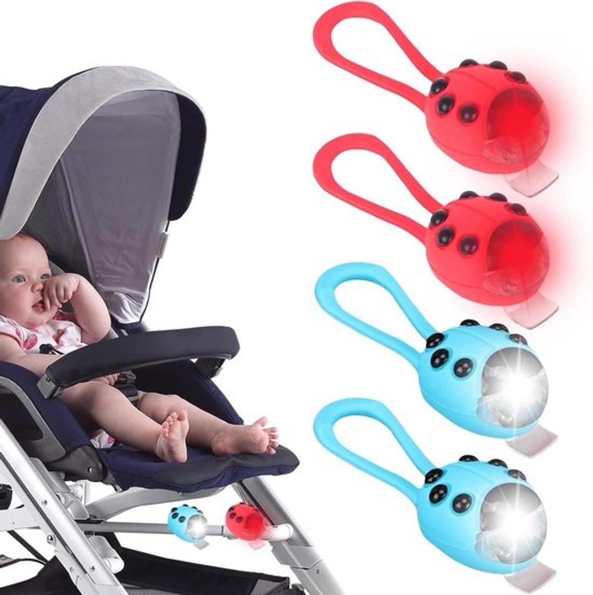 Reflectiehangers voor kinderen - 4 stuks met led-knipperlicht - schooltas veiligheidsreflectoren - hanger voor rugzak joggen wandelen hardlopen .