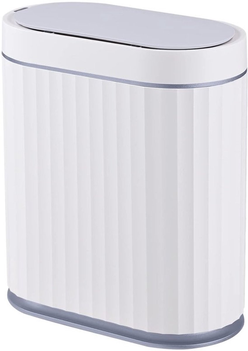 Automatische vuilnisemmer met bewegingsmelder - 8 liter - Kunststof - Smal - Met deksel - Voor slaapkamer, badkamer, keuken, kantoor