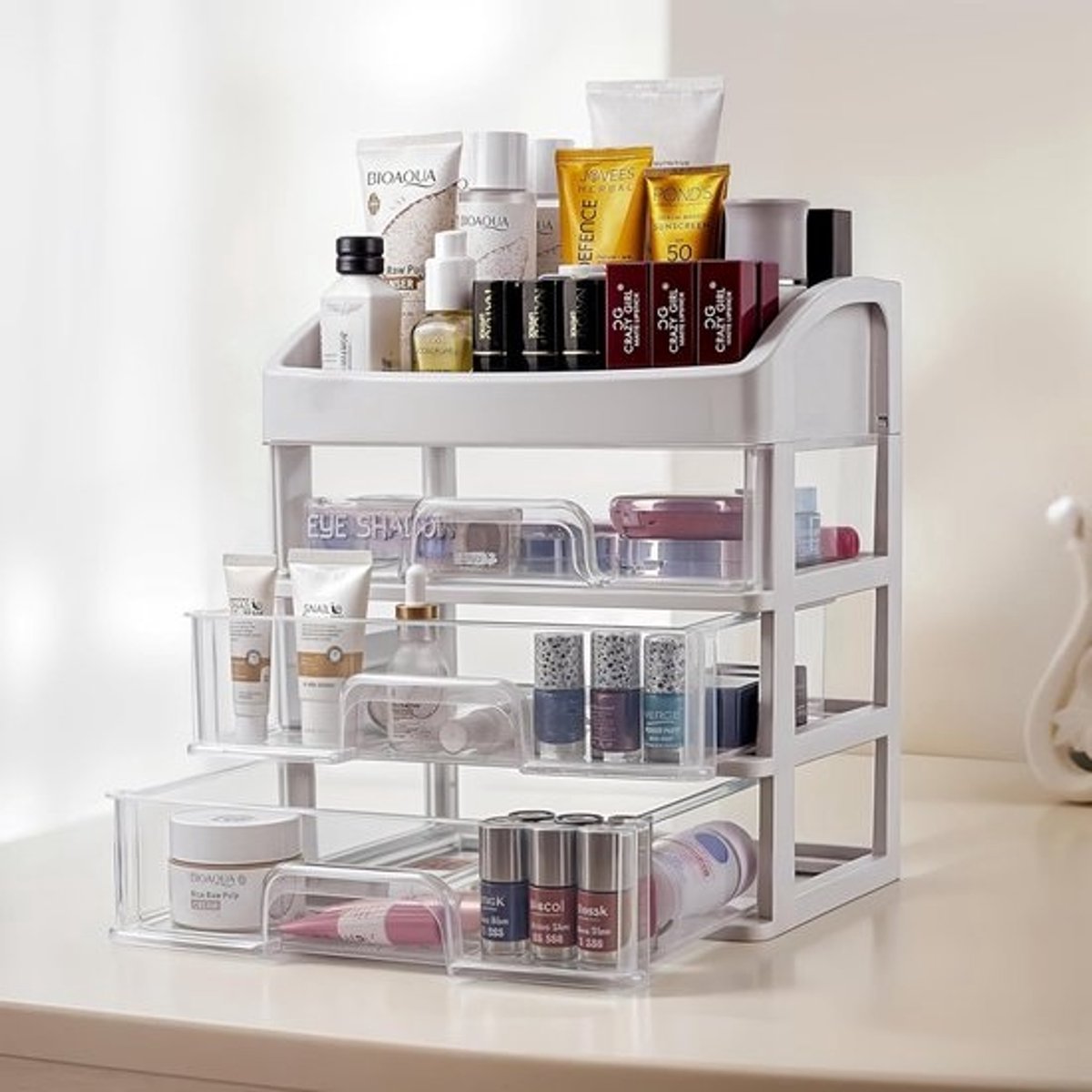Make-up Organizers met Lades - Cosmetische Organizer voor Badkamer - 3 Lade Make-up Opslag