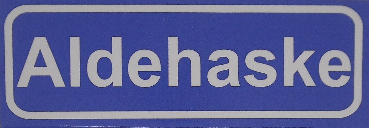 Souv© - koelkast magneet - plaatsnaam bord - kombord - souvenir - koelkastmagneetje - relatiegeschenk Aldehaske