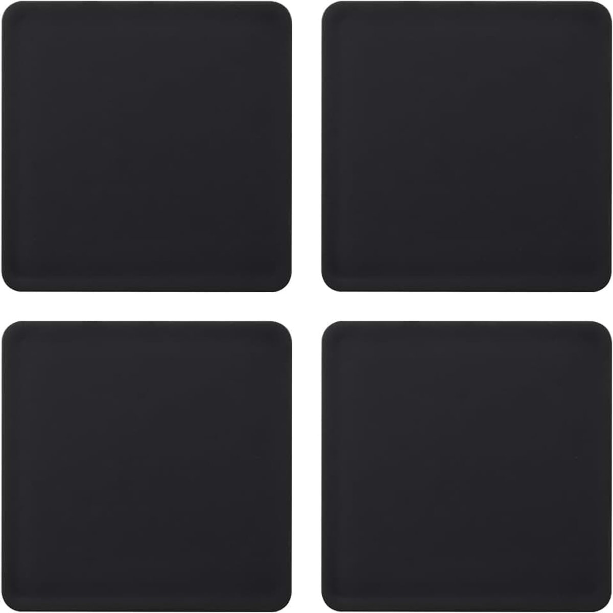 Blinde afdekking, wandplaat, schroefloze kunststof wandgatplaat, 1-voudig, blinde afdekking voor ongebruikte lichtschakelaar, zwart, 60 x 60 mm, 4 stuks