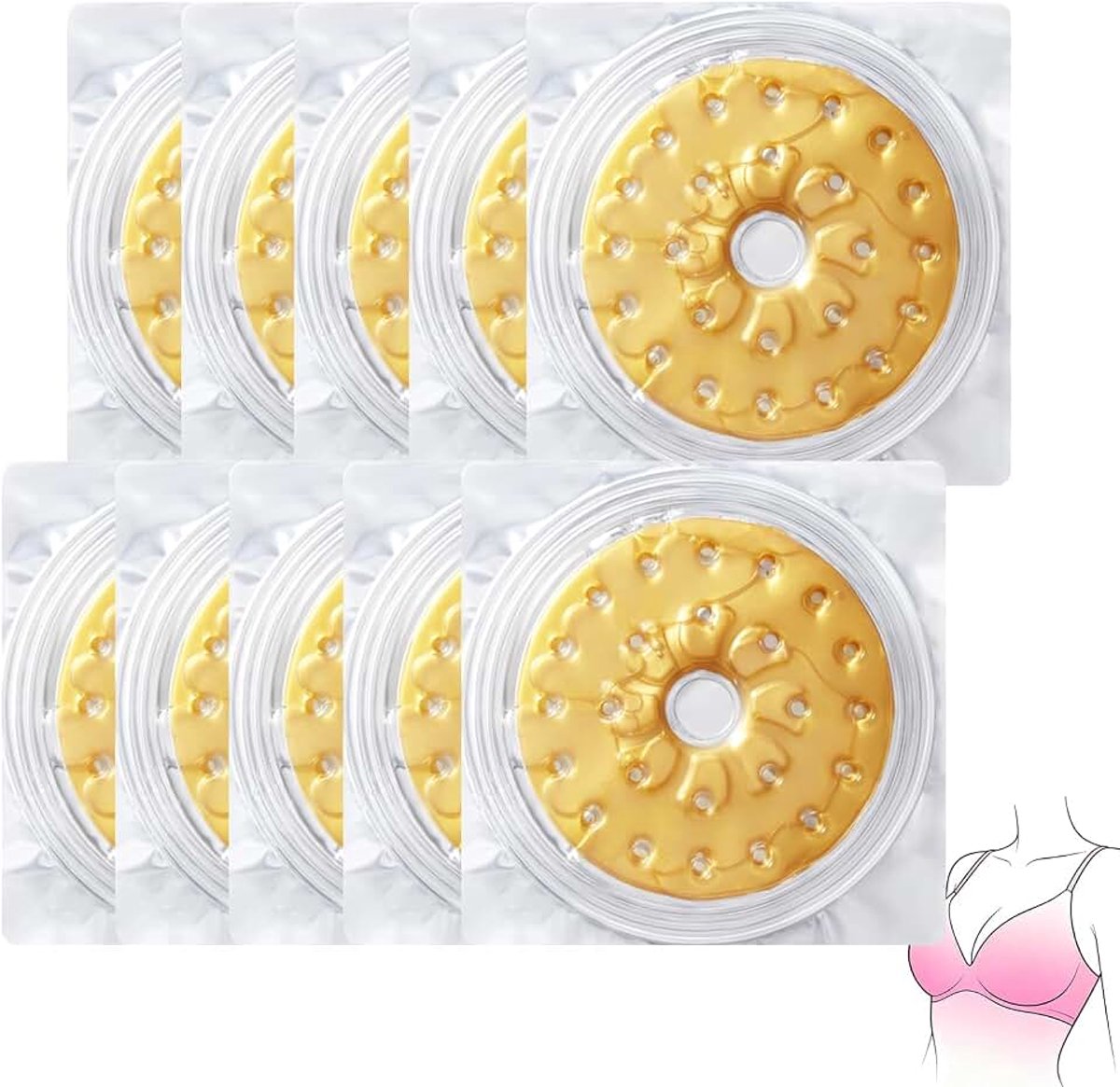 10 stuks, verstevigende en liftende patches voor meer elasticiteit, vermindert hangbrust, borstverstevigingsmasker voor natuurlijke vergroting en versteviging