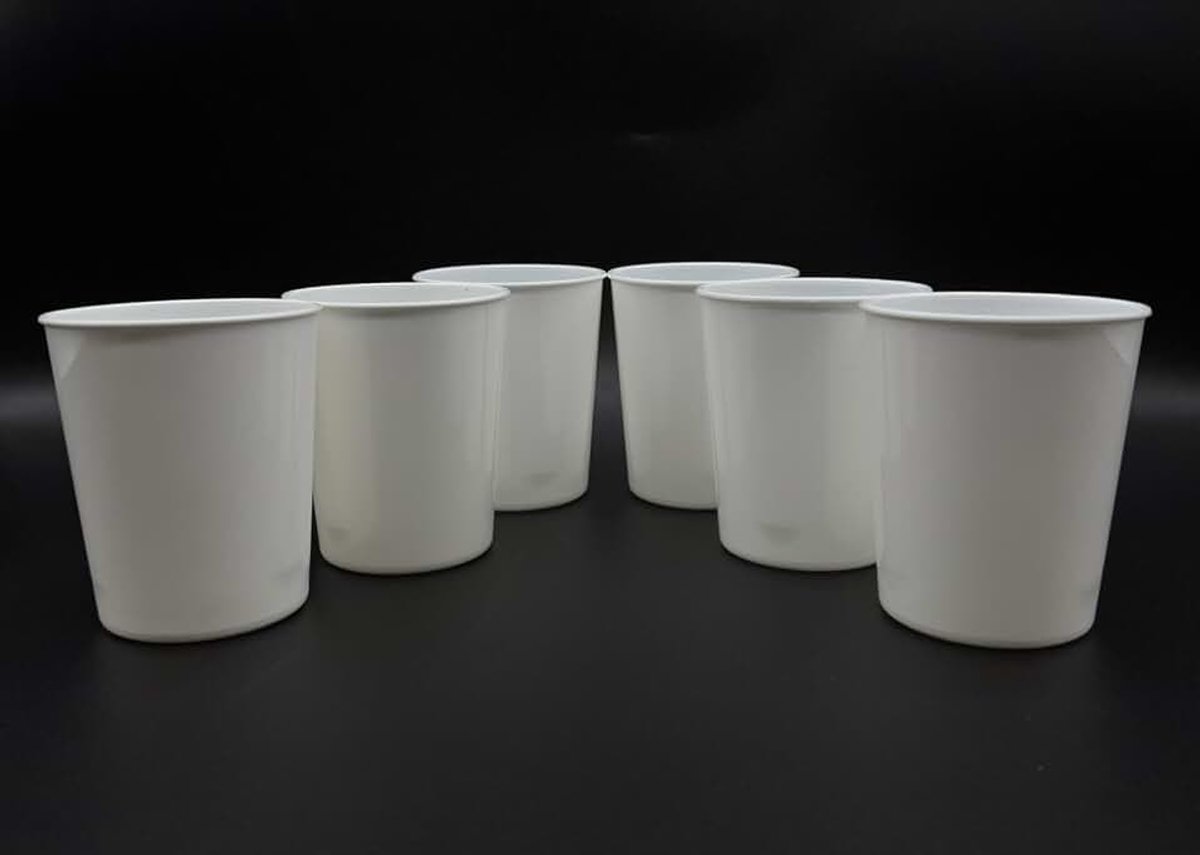 Beker 250 ml set van 6 wit